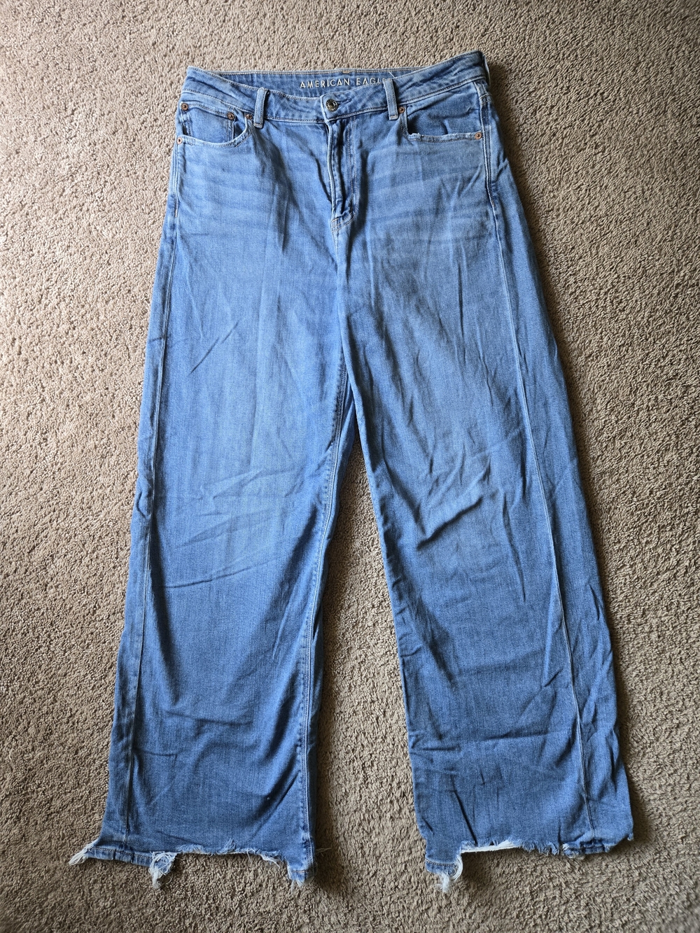American Eagle Super High Rise Baggy Wide Leg Jeans Size 8